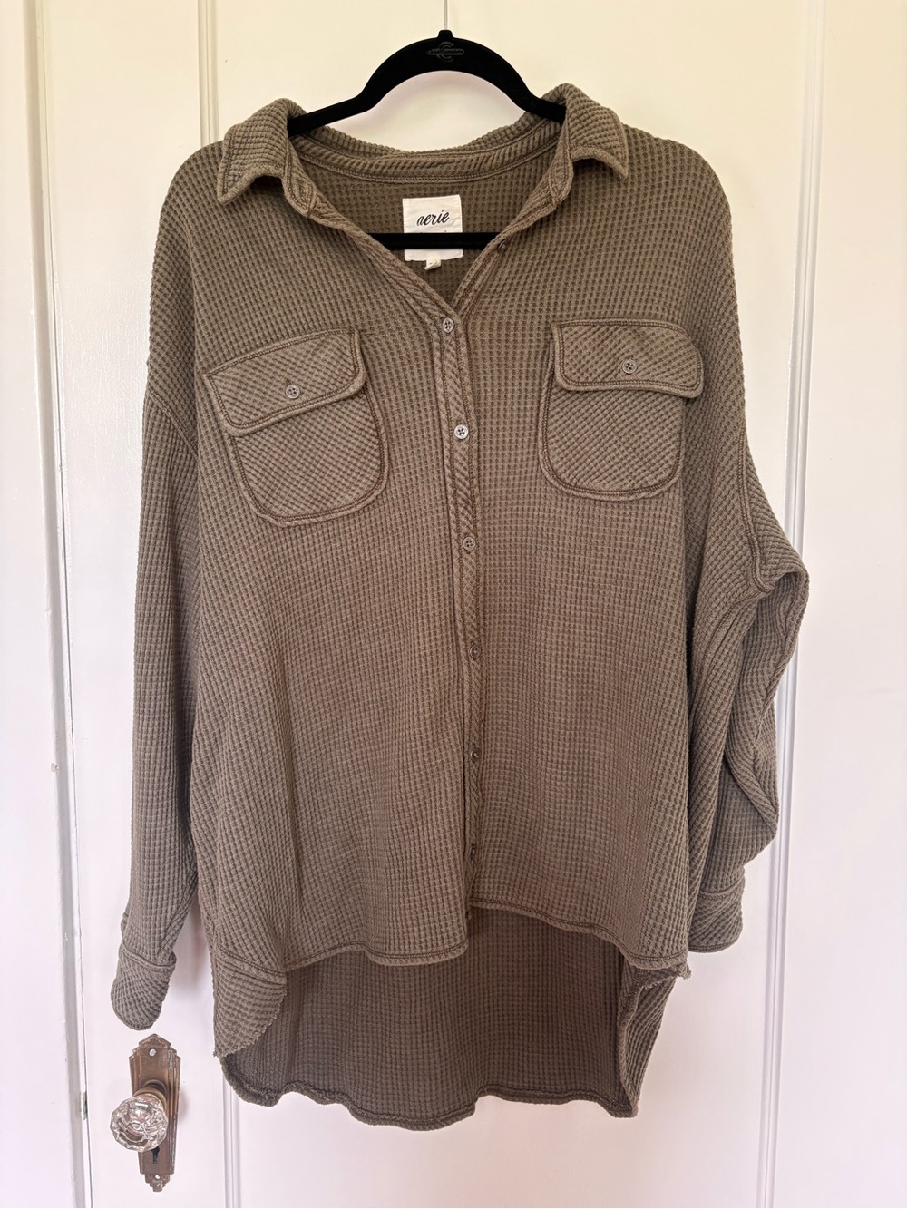 Aerie waffle knit button down
